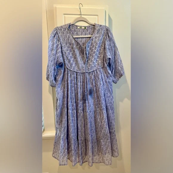 Dolma | Dresses | Dolma Vida Maxi Dress In Periwinkle Block Print Pattern  Size Medium Worn Once | Poshmark
